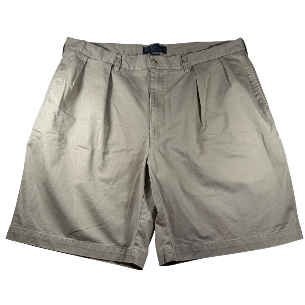 Vintage Polo Ralph Lauren Tyler Shorts Pleated Casual Khaki Cotton Men's Size 40